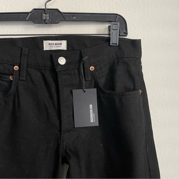 Buck Mason Black Denim Stretch Slim Jeans - Picture 2 of 7